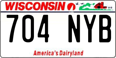 WI license plate 704NYB