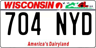 WI license plate 704NYD