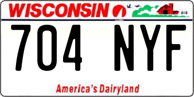 WI license plate 704NYF