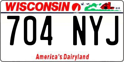 WI license plate 704NYJ