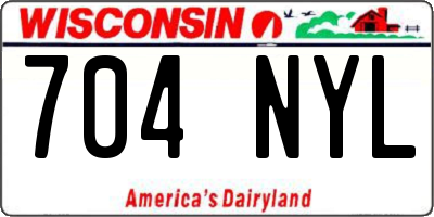 WI license plate 704NYL