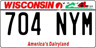 WI license plate 704NYM