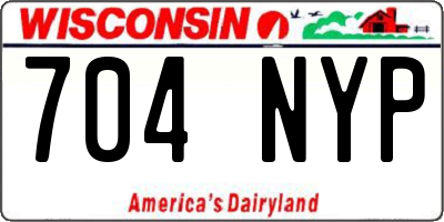 WI license plate 704NYP