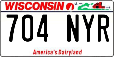 WI license plate 704NYR
