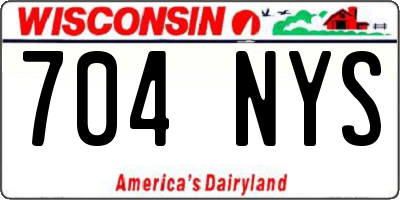 WI license plate 704NYS
