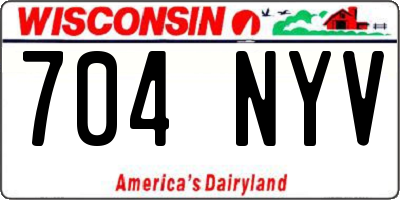 WI license plate 704NYV