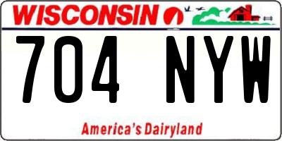 WI license plate 704NYW