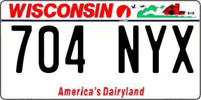 WI license plate 704NYX