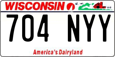 WI license plate 704NYY