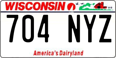 WI license plate 704NYZ