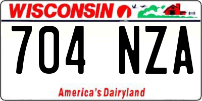 WI license plate 704NZA
