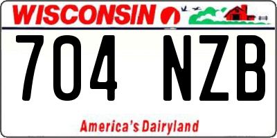 WI license plate 704NZB