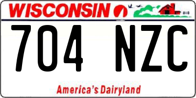 WI license plate 704NZC
