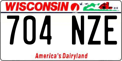 WI license plate 704NZE
