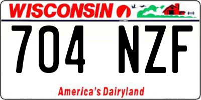 WI license plate 704NZF