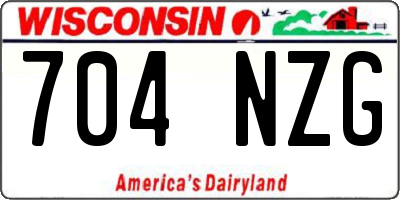 WI license plate 704NZG