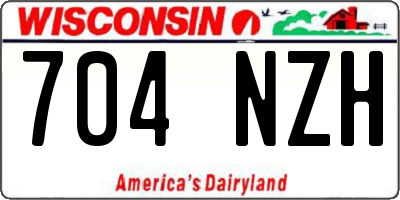WI license plate 704NZH
