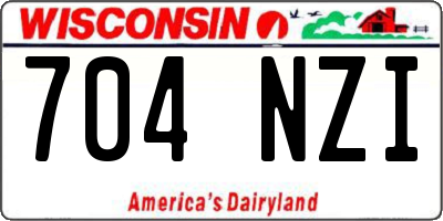 WI license plate 704NZI