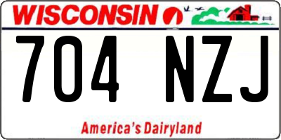 WI license plate 704NZJ