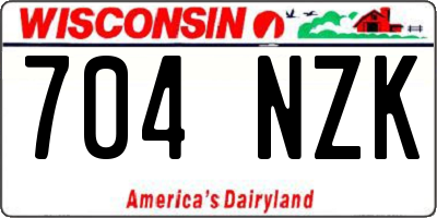 WI license plate 704NZK