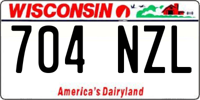 WI license plate 704NZL