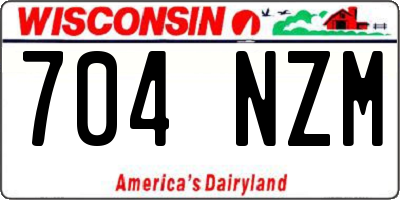 WI license plate 704NZM