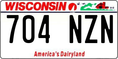 WI license plate 704NZN