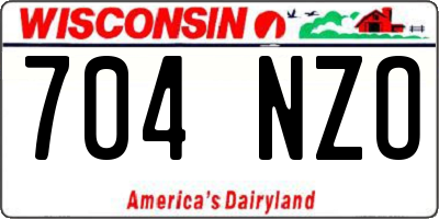 WI license plate 704NZO