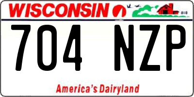 WI license plate 704NZP