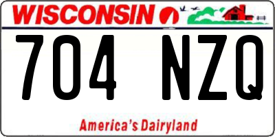 WI license plate 704NZQ
