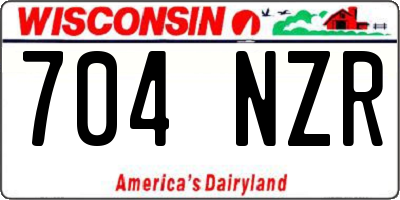 WI license plate 704NZR
