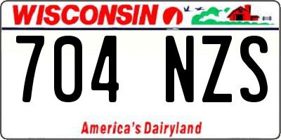 WI license plate 704NZS