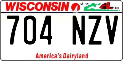 WI license plate 704NZV