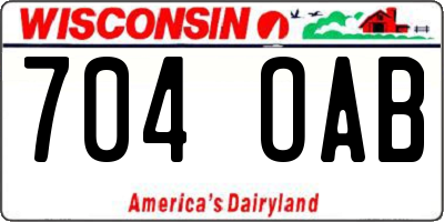 WI license plate 704OAB