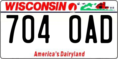 WI license plate 704OAD
