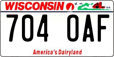 WI license plate 704OAF