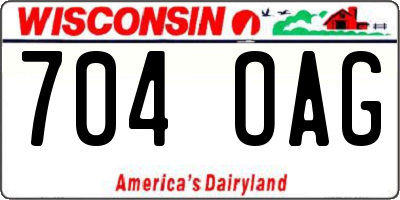 WI license plate 704OAG