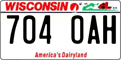 WI license plate 704OAH