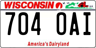WI license plate 704OAI