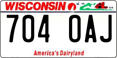 WI license plate 704OAJ