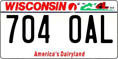 WI license plate 704OAL