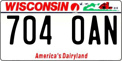 WI license plate 704OAN
