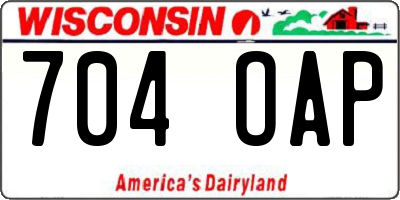 WI license plate 704OAP