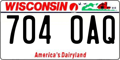 WI license plate 704OAQ
