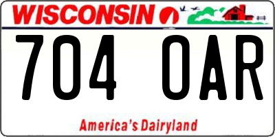 WI license plate 704OAR