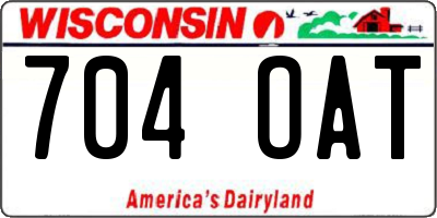WI license plate 704OAT
