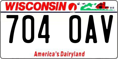WI license plate 704OAV