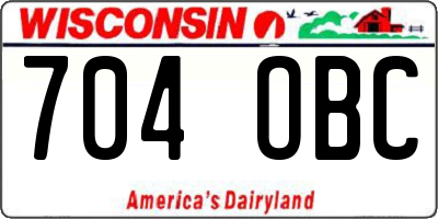 WI license plate 704OBC