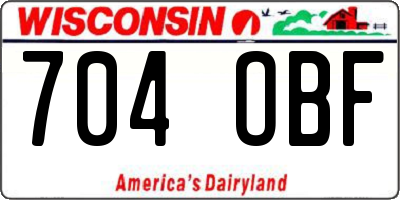 WI license plate 704OBF