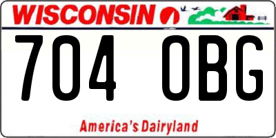 WI license plate 704OBG